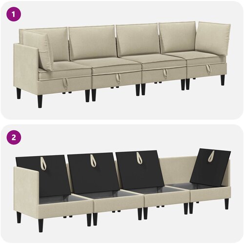  Set namje&amp;scaron;taja za dnevni boravak 4 pcs Pijesak Tkanina Slike