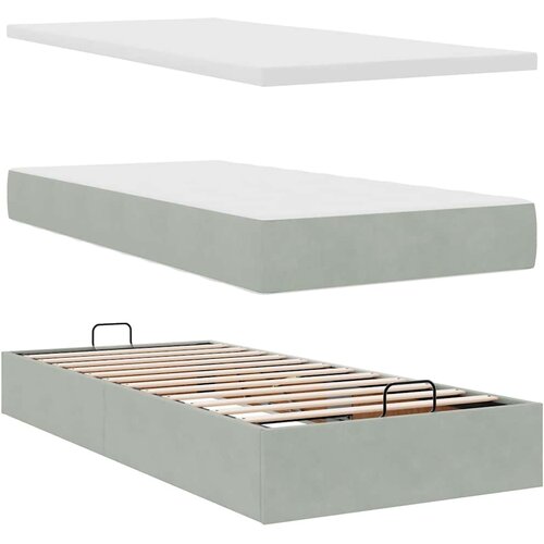  Okvir za krevet s madraca svjetlosivi 80x200 cm bar&amp;scaron;unasti Slike