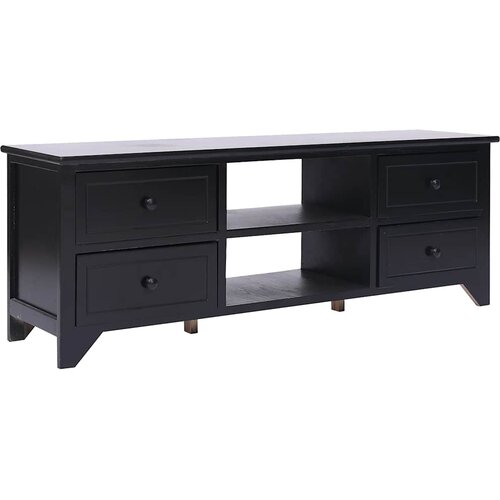 TV ormarić crni 108 x 30 x 40 cm od masivnog drva paulovnije Cijene