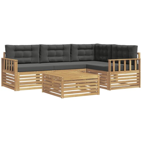 vidaXL Zunanja garnitura za sedenje 6 pcs Bela in antracit Poliester, (5000271874) Cene