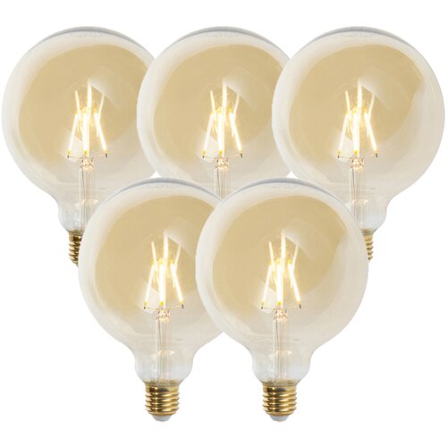LUEDD Set 5 E27 zatemnjenih LED sijalk G125 zlata 5W 450 lm 2200K Cene