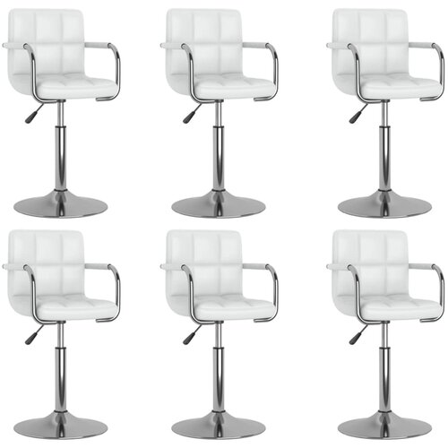 vidaXL Vrtljivi jedilni stoli 6 kosov belo umetno usnje, (20947987) Cene