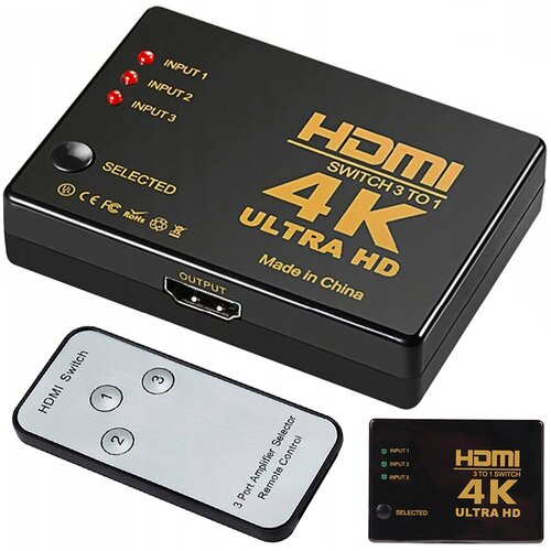  Preklopivi HDMI ULTRA HD 4K razdjelnik + daljinski Cene