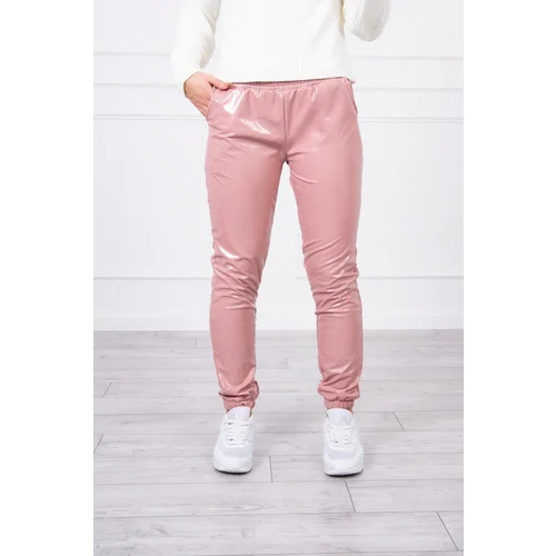 Kesi Two-layer trousers with dark pink velour