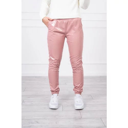 Kesi Two-layer trousers with dark pink velour