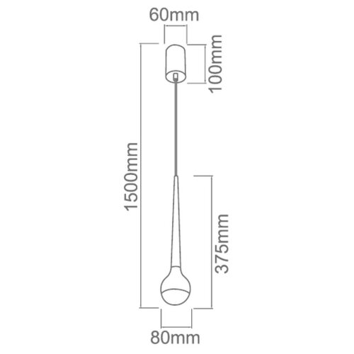 Open design OR80261 - led luster na sajli cappi LED/5W/230V crni hrom Slike