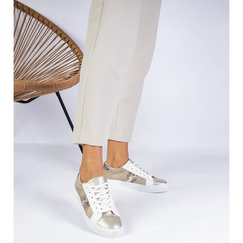 Gemre Women's gold sneakers with animal motif Walorin Cene
