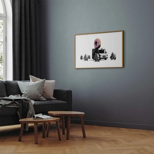  Plakat - Donut Police 42x29.7 Zlatni okvir s margom Cene