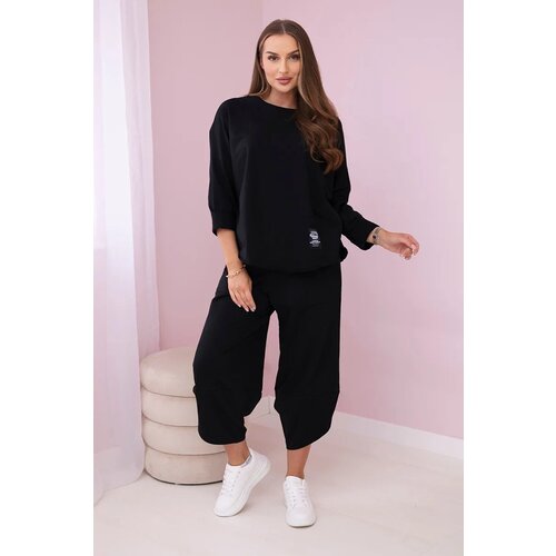 Kesi Set of cotton sweatshirt and trousers in black Slike