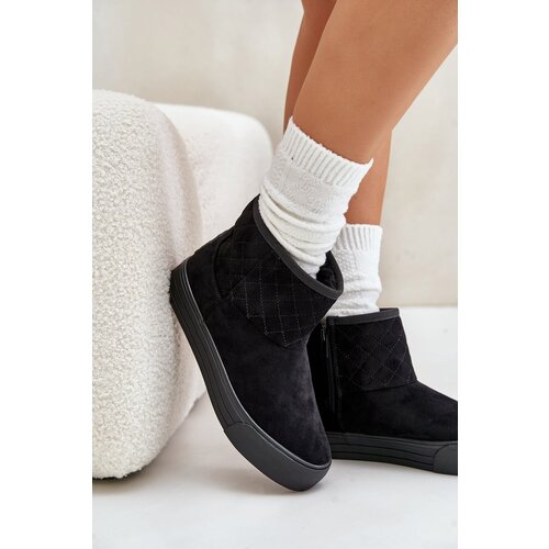 Big Star Ankle snow boots with zip insulated with fur black Slike