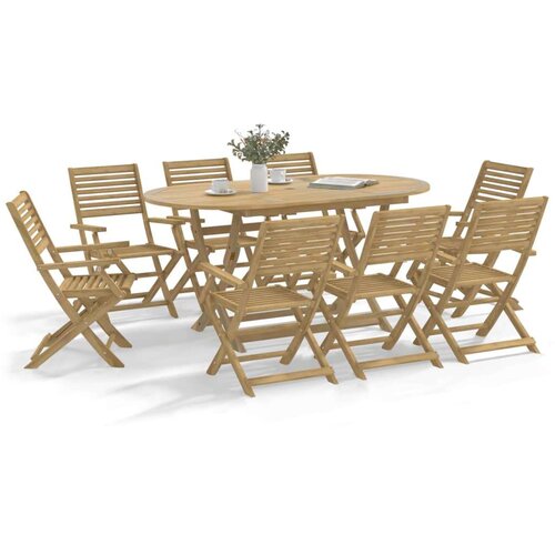  9-dijelni vrtni blagovaonski set od masivnog bagremovog drva Cene