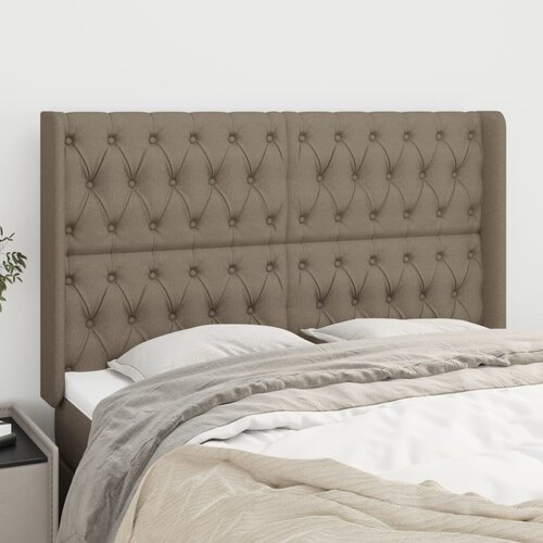 The Living Store Vzglavje z u&amp;scaron;esi taupe 163x16x118/128 cm blago - Vzglavje, (21659658) Slike