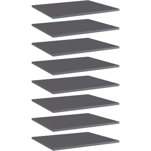 vidaXL Police za knjige 8 kom visoki sjaj sive 60x50x1,5 cm od iverice Cijene