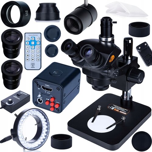 Rosfix CAPELLA PRO MSCP-T-PS1-B &ndash; TRINOKULARNI STEREOMIKROSKOP 7&ndash;45X | ZOOM 0,7&ndash;5X, C-MOUNT, LED 56, KAMERA 16MP 4K, (5000036404) Cene