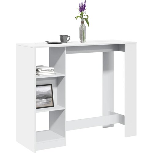  Barski stol s policom bijeli 124x46x103,5 cm konstruirano drvo Cijene