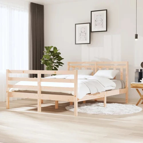 vidaXL Okvir za krevet od masivnog drva 135 x 190 cm 4FT6 bračni