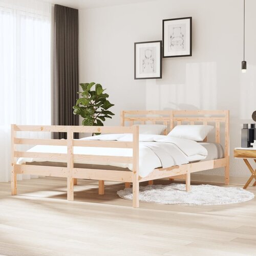 vidaXL Posteljni okvir iz trdnega lesa 135x190 cm 4FT6 Cene
