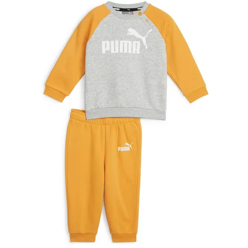 Puma Jogging komplet 'Essentials' narančasto žuta / siva melange / bijela