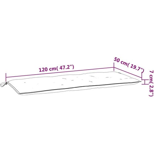 VidaXL Jastuk za vrtnu klupu pro&amp;scaron;arano smeđesivi 120x50x7cm od tkanine Slike
