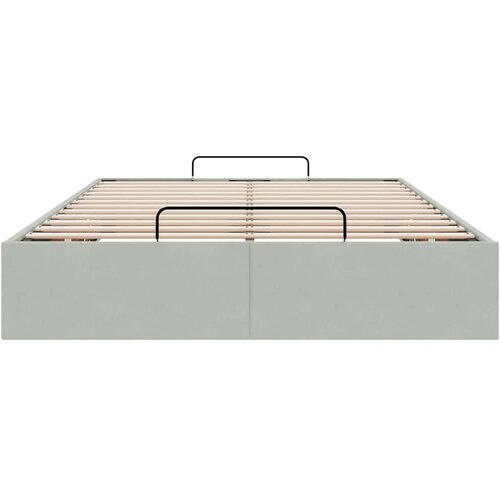 VidaXL Okvir kreveta bez madraca svjetlosivi 120 x 200 cm bar&amp;scaron;unasti Slike