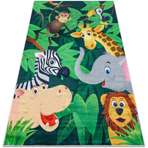 RugsX Preproge BAMBINO 2705 pralna preproga Živali, Afrika za 200x290 cm Zelena Cene