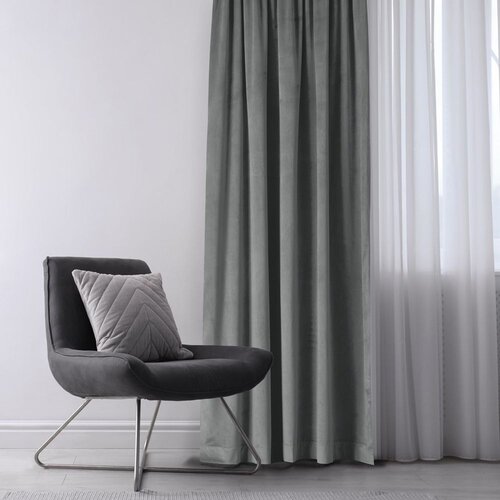  Curtain VILA color graphite style classic 10cm tab tops velvet 530x175 HOMEDE Slike