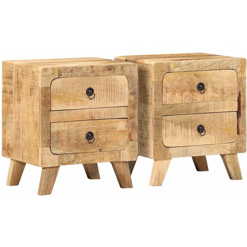 vidaXL Nočna omarica 2 kosa 40x32x46 cm Masivni les Grobo Mango Cene
