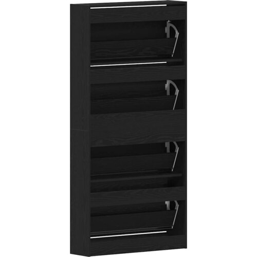  Ormar za cipele Crni hrast 80 x 21 x 163,5 cm Konstruirano drvo Slike