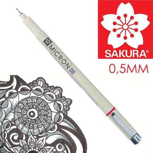 Sakura flomaster za tehničko crtanje Pigma Micron BLACK | 0.5 mm Slike