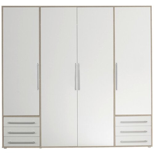 Modern Living omara s klasičnimi vrati lyss, bela, hrast, 206 cm Slike