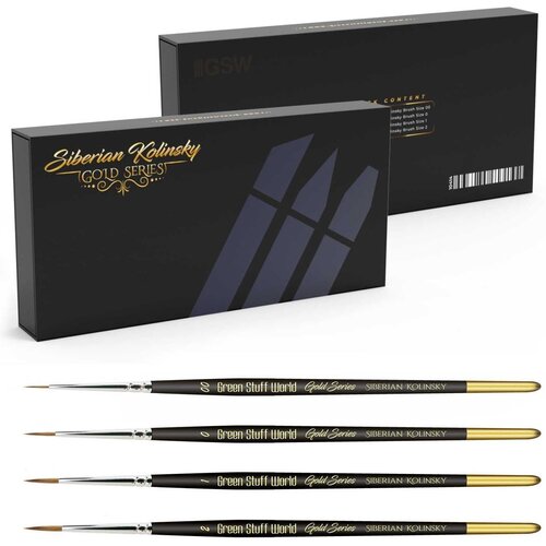 Green Stuff World Premium Kolinsky Brush Set - GOLD SERIES | Set Četkica od Dlake Sibirske Kune Cene