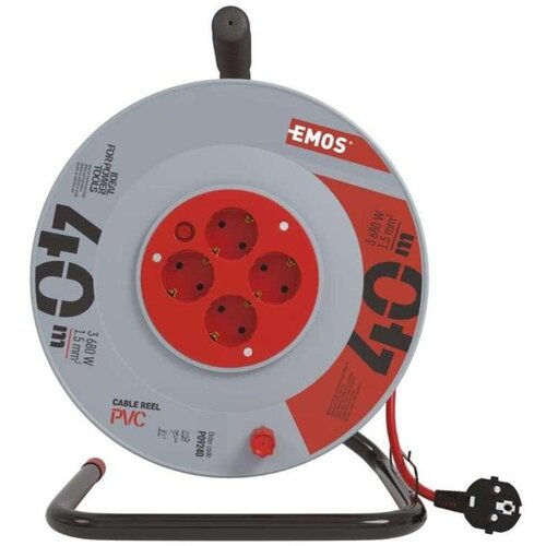 Emos Kolutni podaljšek 40 m / 4 vtičnice / oranžni / PVC / 230 V / 1,5 mm2 Cene