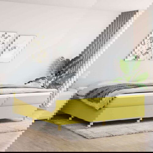  Box spring posteljni okvir zelen 200x200 cm blago, (20739429) Slike