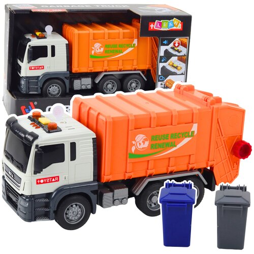 Garbage Truck Bins Lights Sounds Orange 1:14 Cene