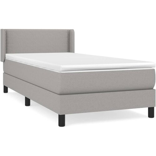 Maison Chic Box spring postelja - Vzmetna postelja z vzmetnico svetlo siv 100x200 cm blago SL7463, (21907092) Slike