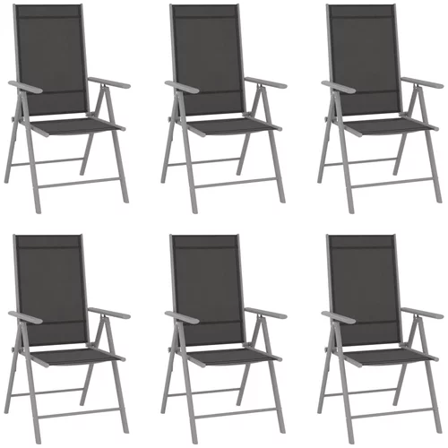  Sklopive vrtne stolice 6 kom od tekstilena crne