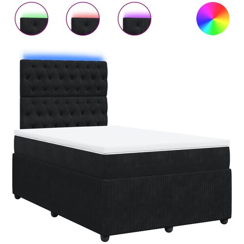 vidaXL Box spring postelja z vzmetnico črna 120x200 cm žamet, (21309169) Cene