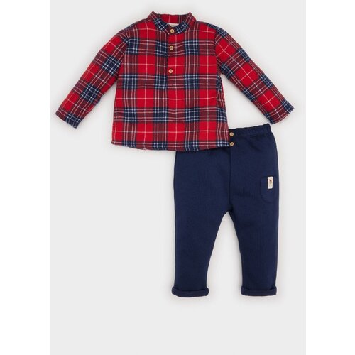 Defacto Baby Boy New Year Printed Long Sleeve Flannel 2-Piece Set Slike