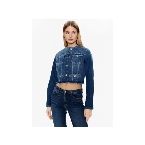 Guess Jeans jakna Layla W3RN28 D4H77 Mornarsko modra Slim Fit