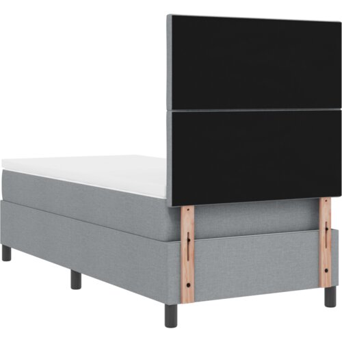 VidaXL Krevet s podnicom s madracem i LED svjetlom sivo 90x200 cm Tkanina Slike