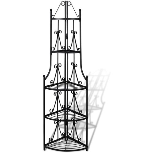vidaXL Kutni stalak za biljke Crni Cijene