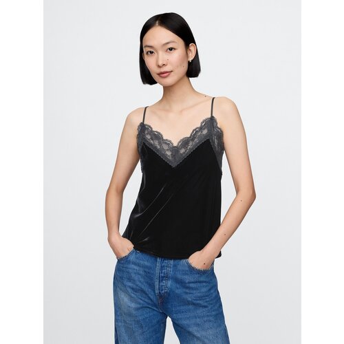 GAP Velvet tank top with lace - Women's Cene