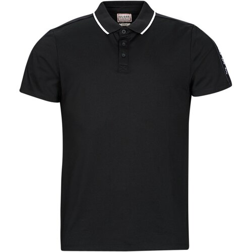 Guess Polo majice kratki rokavi PAUL PIQUE TAPE Črna Cene