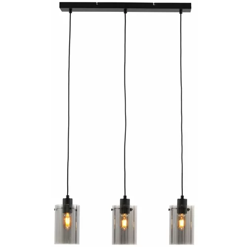 Light & Living Crna stropna svjetiljka sa staklenim sjenilom 65x12 cm Vancouver -