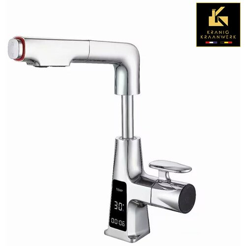 Kranig Kraanwerk Frizerska pipa | Salonska pipa | Pomivalno korito ali kuhinjska pipa s prikazovalnikom temperature | Izvlečna cev | Nastavljiva po vi&scaron;ini | Več o Mari, (21730881) Cene