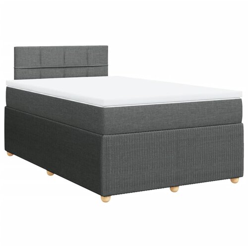 Maison Chic Box spring postelja - Vzmetna postelja z vzmetnico temno siva 120x200 cm blago SL16738, (21896046) Cene