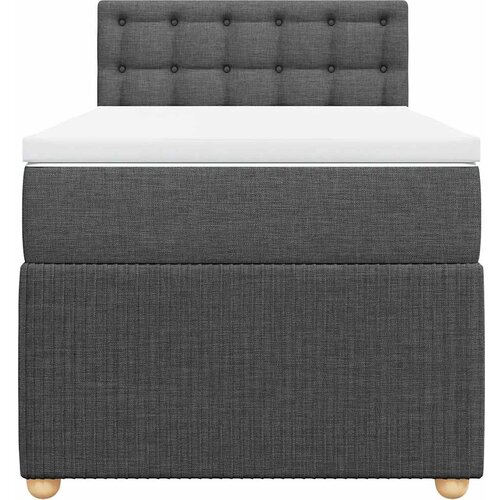  Krevet s oprugama i madracem tamnosivi 90 x 190 cm od tkanine Slike