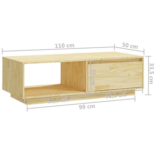vidaXL stolić za kavu 110 x 50 x 33,5 cm od masivne borovine Cene
