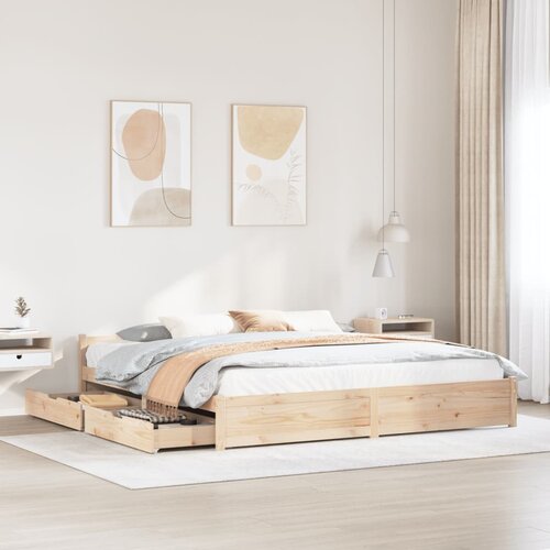 vidaXL Posteljni okvir brez vzmetnice 160x200 cm trdna borovina Cene