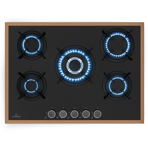 Klarstein Lumiflame plinska kuhalna plošča, 5 gorilnikov, bakreni okvir, električni vžig, moč 10,4 kW Cene